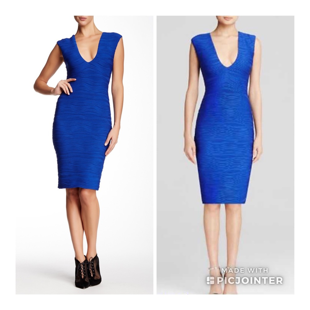Bec & Bridge Royal Blue Snake Charmer Dress 6 Bodycon Cobalt Reversible